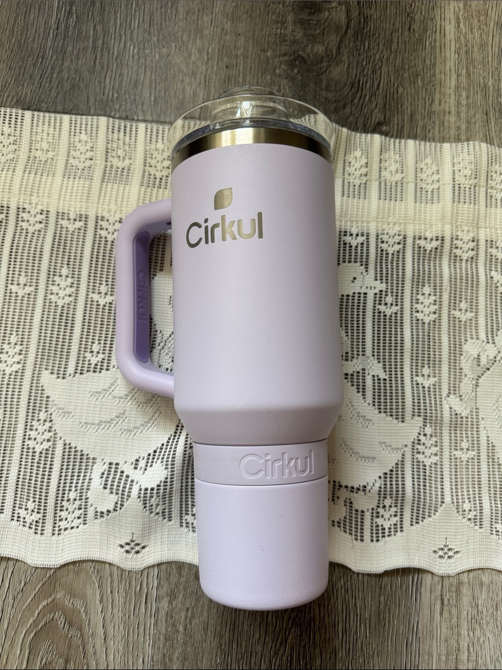 Cirkul Lavender Purple Insulated Flavored Water Bottle Tumbler with Handle
